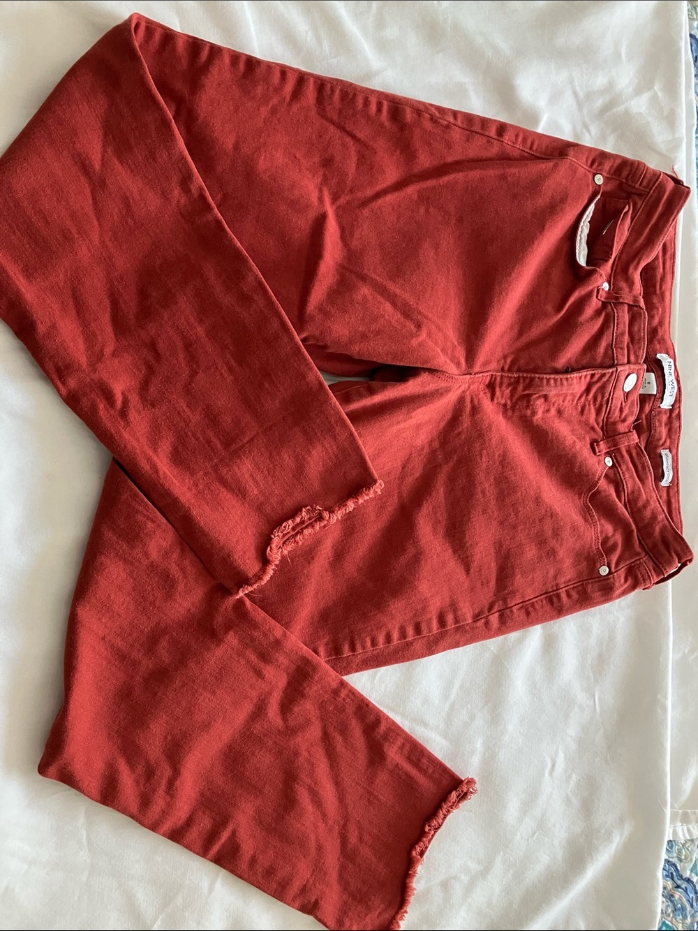 Nine West Burnt Orange Cropped Ankle Jeans